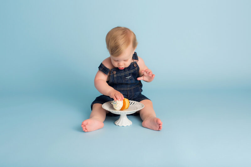 Basic Simple Blue Boy Studio Cake Smash by Nicole Israel Photography